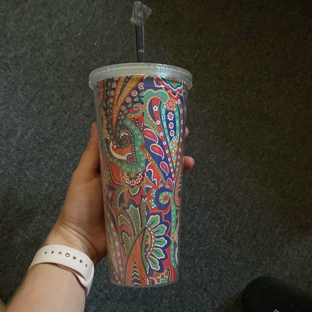 Vera Bradley Double Wall 24oz Tumbler w/ Straw